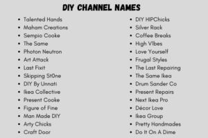 youtube channel names list