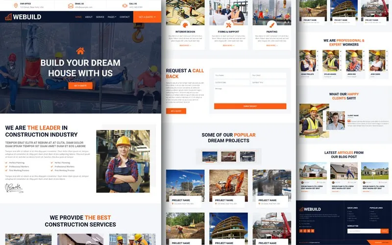 Getting a Ready-Made Site with Professional Construction Company Website Templates