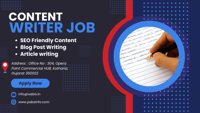 Content Writer Jobs in Webix Infoway in Rajkot – India