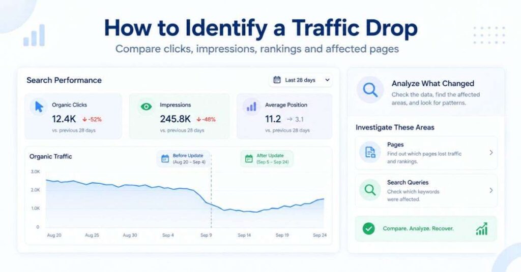 How to identify website traffic drops after a Google Search update